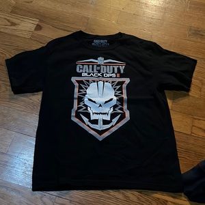 Call Of Duty Black Ops 2 Treyarch Activision T-Shirt black orange skull youth 2X